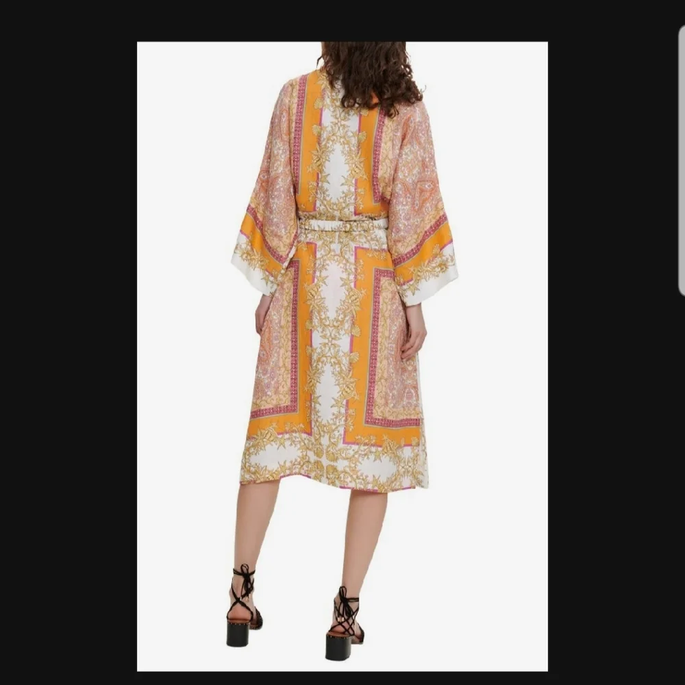 Magaschoni Kimono Paisley Scarf Print 100% Linen NWT - Picture 4 of 12